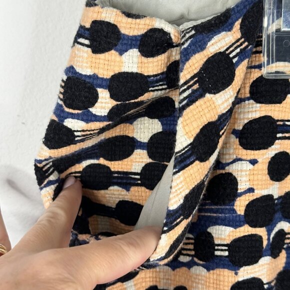 Diane vonFurstenberg DVF NWT Nelly Racing Tweed Peach Mini Skirt Pockets Size 14 - Picture 2 of 12